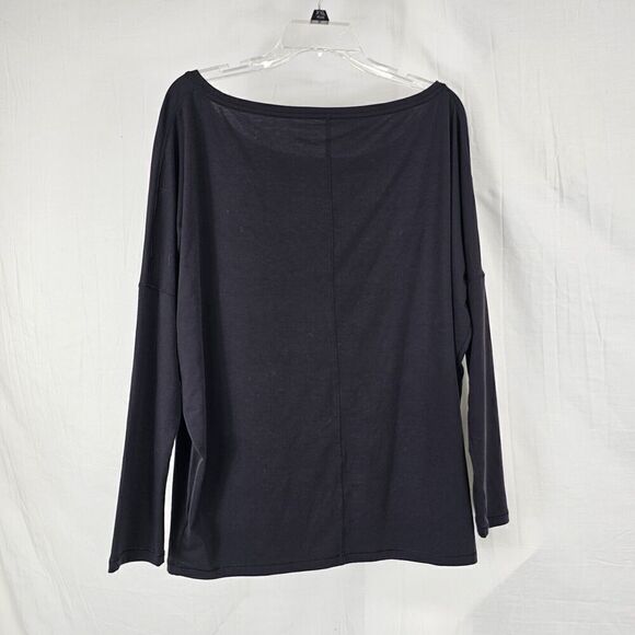 Athleta Essence Flow Top Womens Medium Black Long Sleeve Crew Neck Lightweight - Picture 7 of 7